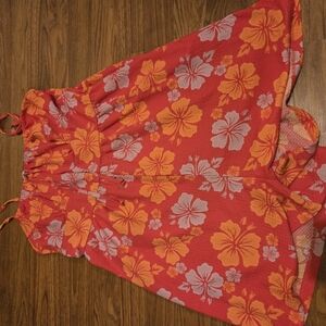 Floral Red and Orange Dress